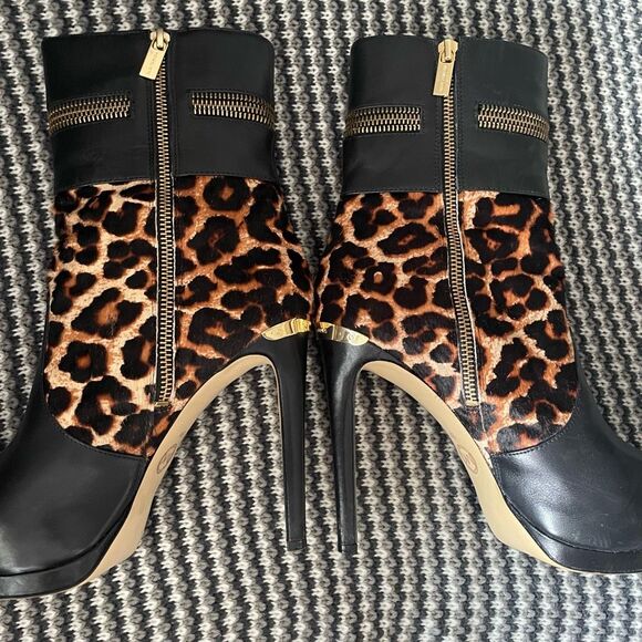 Michael Kors Haya Bootie leopard print calf hair stiletto women’s shoe size 9 - Picture 11 of 15